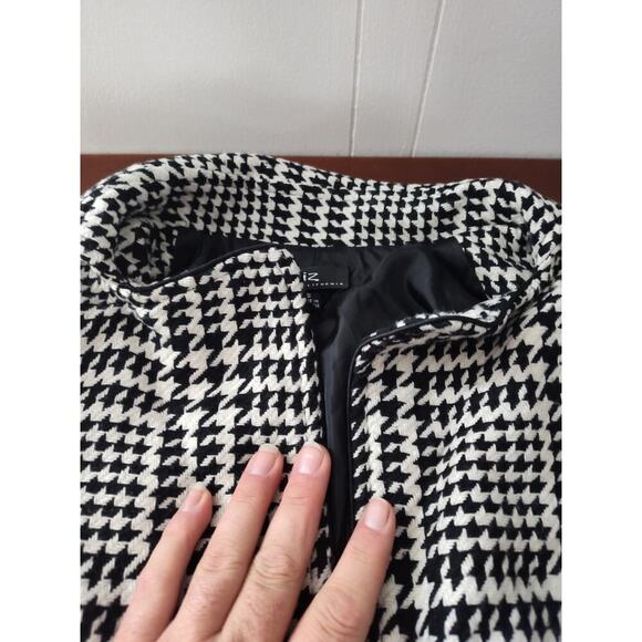 IZ Byer Black White Lined Button Up Jacket SZ S - Picture 3 of 7
